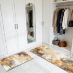Three-piece kitchen rug set, non-slip and washable, abstract pattern kitchen hallway rug, soft and comfortable, suitable for sinks, floors, entrances, hallways and bathrooms. - Image 10