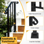 [Same Code 21862947 70638141]Artisasset Matte Black Outdoor 1st Tier Iron Handrail - Image 19