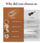Professional 4/4 Full-Size Violin - Premium Sound, Durable & Lightweight Design with Complete Accessories, Exquisite Handcrafted Finish, Ideal Unique Gift for Musicians - Image 2
