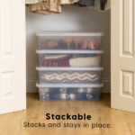 28 Qt Plastic Underbed Storage Bins, Clear, 4 Count Pack (Shipment from Walmart) - Image 5