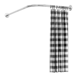 Curved Shower Rod L - Shaped Stainless Steel, Adjustable Stretchable Shower Curtain Rod for Bathroom, Rust - Resistant Expandable Rod with Extra Shower Space, Easy Installation - Image 2
