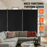 Tri-fold Privacy Barrier, Collapsible Seclusion Panel and Detachable Space Divider for Area Division, Self-standing Dividers for Workspace, Sleeping Area, Study Room, Ebony (Shipment from Walmart) - Image 4