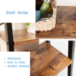 Industrial 4-Tier Bookshelf, Freestanding Rustic Display Bookcase Storage Rack Shelf Plant Stand for Living Room Home Office, Brown - Image 5