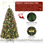 Replace 44758547 FCH 10ft Automatic Tree Structure PVC Material 1200 Lights Warm Color with Colorful 10 Modes with Remote Control 5090 Branches Christmas Tree Green - Image 7