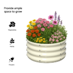 2 Pcs 2×2×1ft Raised Garden Bed, Round Galvanized Outdoor Planter Box, Metal Garden Bed for Planting Vegetables Fruits Flowers, White - Image 4