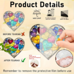 CIFbuy Rainbow Heart Acrylic Sun Catcher Colorful Window Hanging Decoration Gift for Valentine Spring Garden (TikTok, temu pick-up service) - Image 2