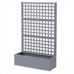 Gray 43" x 16" x 70" Galvanized Planter Box – Raised Garden Bed with Trellis for Vines & Climbing Veggies(Only one garden bed) - Image 2