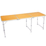 6ft Aluminum Alloy Folding Table wood grain color - Image 14