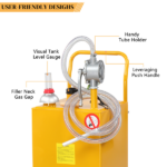 30 Gallon Gas Caddy Tank Storage Drum Gasoline Diesel Fuel Transfer with universal wheel Bright Yellow JGC30 RAL1003 - Image 16
