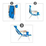 Same Code 99460325 4-Position Adjustable Folding Beach Chair, Steel Tube Frame Oxford Fabric Lounge Chair, 7.9" Seat Height, 17.7" W x 17.3" D, 120KG Heavy Duty Capacity, Portable Outdoor Patio Camping Chair, Blue - Image 17
