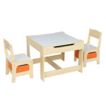 Children's Wooden Table And Chair Set With Two Storage Bags (One Table And Two Chairs) - Image 24
