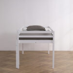 Elevated Cross Bracing Straight Ladder Twin Pine Wooden Bed White - Image 18
