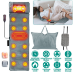 Full Body Massage Mat with Neck Kneading Massager - 10 Targeted Points + 3-Level Lumbar Heating, 9 Vibration Modes/9 Speeds, 20-Node Neck Massage (Heating + 3 Modes), 10-30min Smart Timer, Anti-Slip B