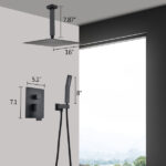 Ceiling Mounted Shower System Combo Set with Handheld and 16"Shower head - Image 6