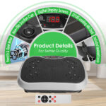 Vibration Exercise Machine With Resistant Bands Remote Control Whole Body Vibration Platform Workout Equipment Home Fitness Training Equipment For Weight Loss Fat Burner - Image 6