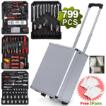799pcs Aluminum Trolley Case Tool Set Silver - Image 2