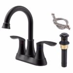 Bathroom Faucet Matte Black with Pop-up Drain & Supply Hoses 2-Handle 360 Degree High Arc Swivel Spout Centerset 6 Inch Vanity Sink Faucet 4011B-MB[Unable ship on weekends, TK/TEMU only for pickup, only TX10643 warehouse supports GOFO]