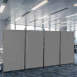 6FT 4-Fold 160g Polyester Cloth Plastic Foot Carbon Steel Frame Foldable Screen Gray - Image 8