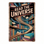 CIFbuy 1pc 2D Flat Metal Sign Exploring The Universe Spiral Bookshelf Wall Art, Vintage Cottage Home Garden Bathroom Decor, 8x12 Inch TikTok, TikTok, Self-pickup Logiopics - Image 7