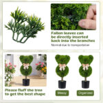 2 Pack Cute Bear Topiary Trees with Cement Weighted Pots Lifelike Green Faux Boxwood Decor for Indoor Outdoor - Image 7