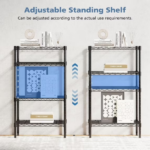 4-Tier Metal Wire Shelving Unit – Adjustable Heavy-Duty Steel Storage Rack for Kitchen (Shipment from Walmart) - Image 5