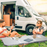 4ft Camping Folding Table, Aluminum Portable Picnic Table with Adjustable Height, 3 Fold Lightweight Outdoor Table for Indoor Travel Beach and Party - Image 4