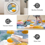 Three-piece kitchen rug set, non-slip and washable, abstract pattern kitchen hallway rug, soft and comfortable, suitable for sinks, floors, entrances, hallways and bathrooms. - Image 4