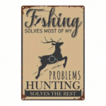 CIFbuy Vintage Fishing Hunting Theme Metal Sign 8X12 Inch 1pc 2D Flat Iron Art Plaque Waterproof Durable Retro Wall Decor Indoor Home A TikTok, TikTok, me A Self-pickup Logiopics - Image 7