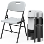 4pcs 47*54*84cm Garden Plastic Folding Chair White