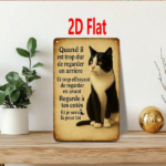 CIFbuy 1pc French Cat Metal Wall Sign, Black White" Kitten Print With Ne' Aime Phrase, 2D Flat Unframed Motivational Plaque, Phrase, 2D Flat Unframed Motivational Plaque, 7.87x11.81I Black White KikTok, Black White KikTok, t Self-pickup Logiopics - Image 7