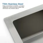 Stainless Steel Kitchen Sink, 23″x19″ Single Bowl, Undermount Handmade Sink in Dark Gray, with US Standard Drain and Hook[Unable ship on weekends, TK/TEMU only for pickup, only TX10643 warehouse supports GOFO] - Image 6