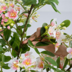 2 Pack 36" Artificial Impatiens Blossom Tree, Silk Fake Potted Flower Tree with Cement Base, Lifelike Faux Floral Plant for Home Porch Office Decor - Image 5