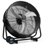 US Standard MLD-30 Industrial Drum Fan, 30 Inch 110V 230W High Velocity Floor Fan, 3 Speed Heavy Duty Black Metal Air Circulator, Adjustable Tilt with Outer Double Wheels, Copper Motor Single Side Support for Warehouse Commercial Use - Image 3