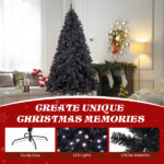 7.5 FT Pre-lit Artificial Christmas Tree, Hinged Xmas Pine Tree with 1350 Branch Tips, 400 Lights and Remote Control for Holiday Party Office Home, Black - Image 12