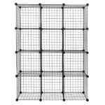 12-Cube Organizer Cube Storage Storage Shelves Wire Cube Storage Origami Shelves Metal Grid Multifunction Shelving Unit Modular Cubbies Organizer Bookcase - Image 6