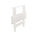 Small Solid Wood Folding Side Table (2-Piece Set), White, Portable Patio Outdoor Table Plant Stand - Image 2
