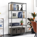 5-Tier Wire Storage Shelves,1250 Lbs Loading Capacity,29.92" W x 13.98" D x 61.02" H,Black - Image 6