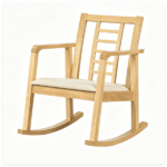 Heavy-Duty Solid Wood Rocking Chair, Ergonomic Accent Armchair with Breathable Ladder Back for Indoor Relaxation-Natural - Image 2