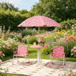 Outdoor Table with Foldable Chairs