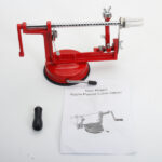 3-in-1 Stainless Steel Hand-cranking Apple Peeler Slicer Peeler Red - Image 10