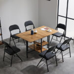 Same Code 33457557 4pcs Elegant Foldable Iron & PVC Chairs for Convention & Exhibition Black - Image 6