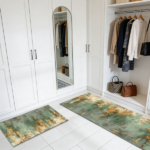 Three-piece kitchen rug set, non-slip and washable, abstract pattern kitchen hallway rug, soft and comfortable, suitable for sinks, floors, entrances, hallways and bathrooms. - Image 9
