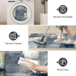 Three-piece kitchen rug set, non-slip and washable, abstract pattern kitchen hallway rug, soft and comfortable, suitable for sinks, floors, entrances, hallways and bathrooms. - Image 5