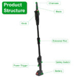 Cordless Pole Saw, 7.4ft Adjustable Length Chainsaw with 775W Motor (35ft/s Chain Speed), 2x 3000mAh Batteries & Safety Protection, 4-Section Extension Pole for Tree Trimming, Branch Cutting - Garden - Image 9
