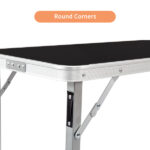 Portable Folding Bar Table with Shelf, Tradeshow Podium Table with Black Skirt and Carrying Bag, for Indoor Outdoor Party Picnic Exhibition, Black - Image 8