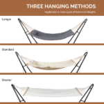 Double-Barrel Hammock Stand Only, Heavy Duty Iron Hammock Frame for All Hammocks, Easy Assembly Hammock Hanging Stand for Garden, Courtyard and Balcony, Black - Image 4