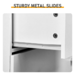 25.98"*15.75"*43.7"(L*W*H) 5-Tier 6-Drawer Cabinet Drawer Dresser with Gold Handles White - Image 5