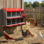 Chicken Nesting Box, 8 Compartment Roll Away Nesting Box for Laying Eggs, Wall Mount Chicken Nesting Boxes, Easy Egg Collection, Cleanable Pull Out Hen Roosting Boxes, 8 Holes, Red - Image 9