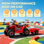 Red 6V Kids Electric Car – Forward & Reverse, Wear-Resistant Wheels, for 1.5-3 Years Old - Image 4