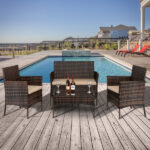 2pcs Arm Chairs 1pc Love Seat & Tempered Glass Coffee Table Rattan Sofa Set Brown Gradient SAME AS 45313116 - Image 33